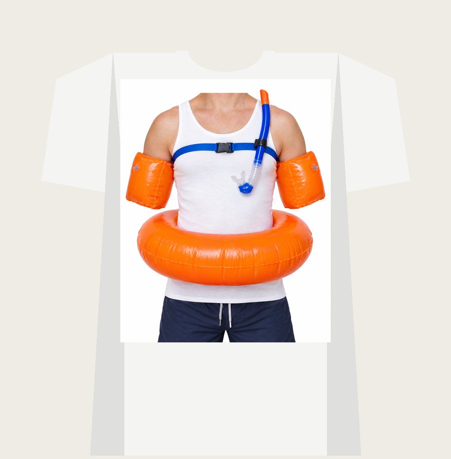 ARMBANDS on a white tee