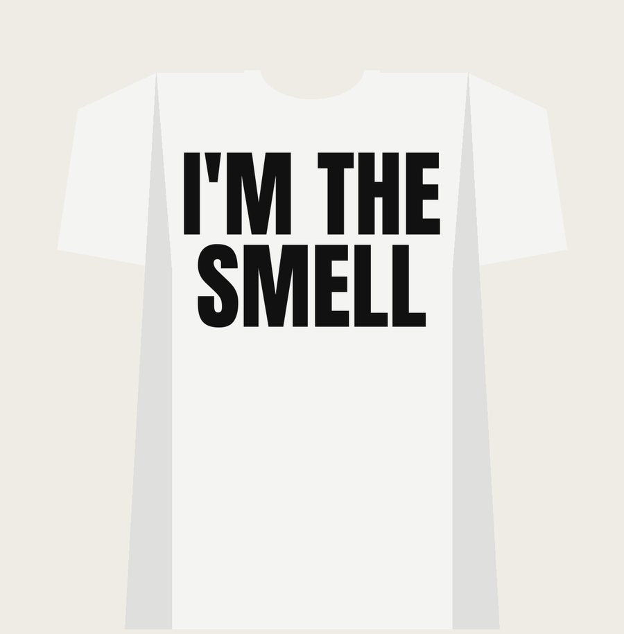 I'M THE SMELL on a white tee