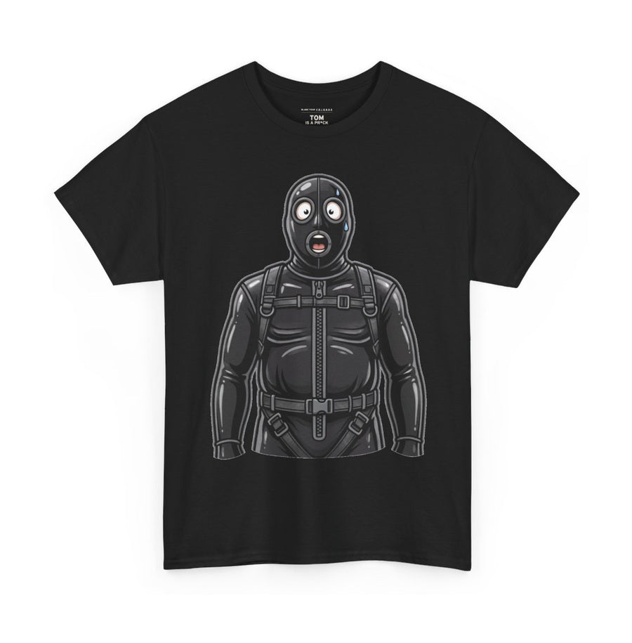 Gimp O-Mouth on a black tee