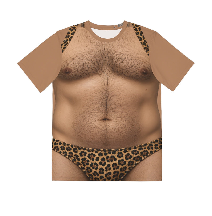 LEOPARD MANKINI on a all-over print tee